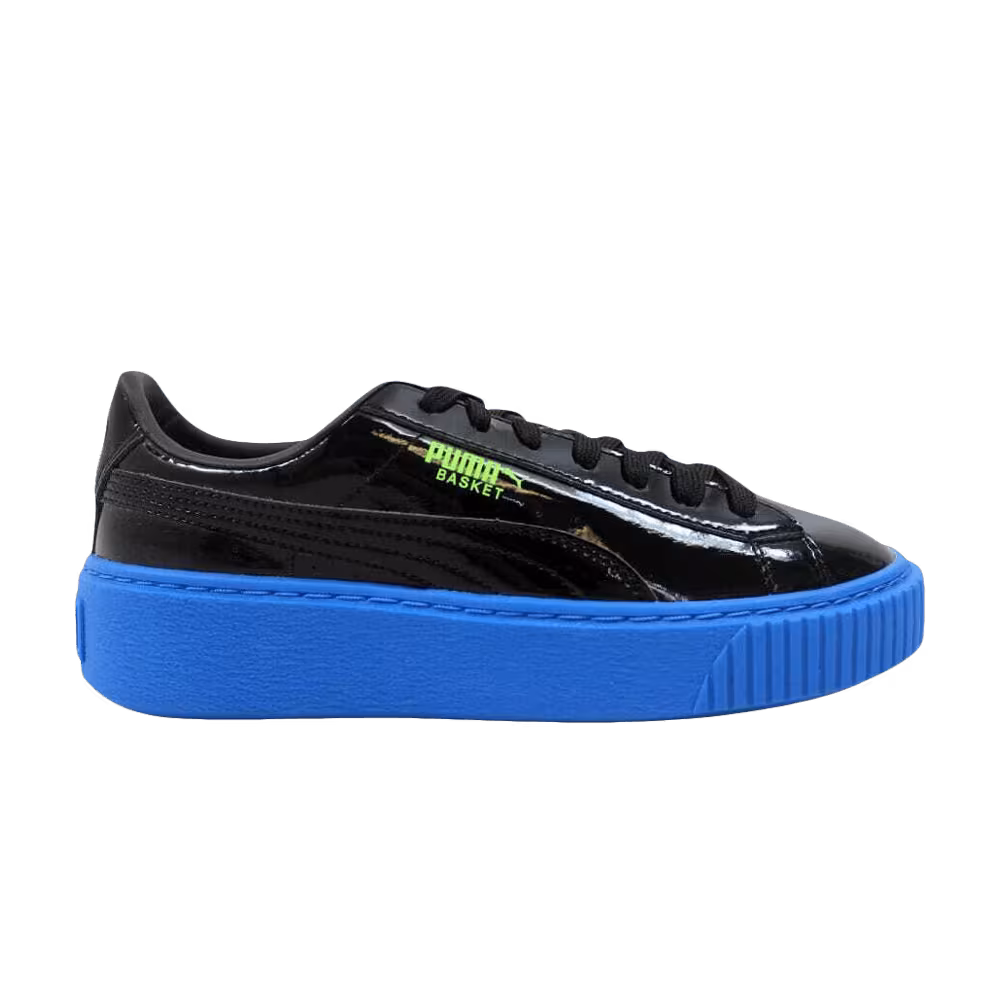 Puma Basket Platform Block Jr Black Plat Blue