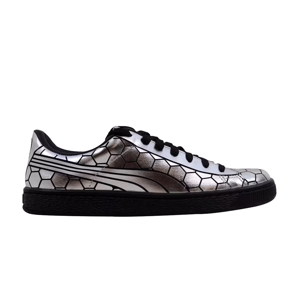 Puma Women's Basket Classic Metallic Black Silver