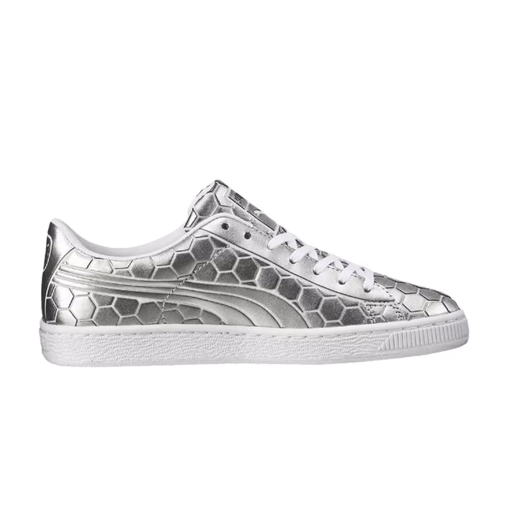 Puma Women's Basket Classic Metallic Silver