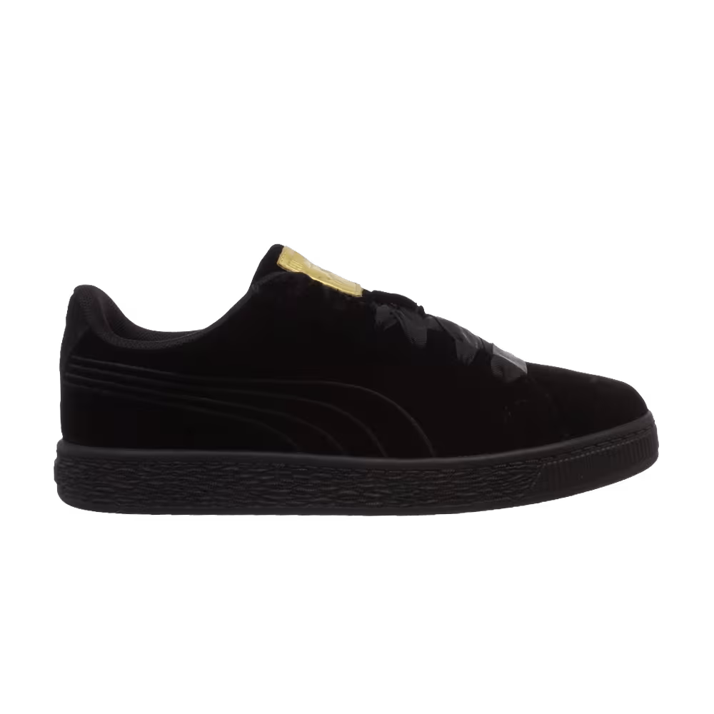 Puma Basket Velour Jr Black