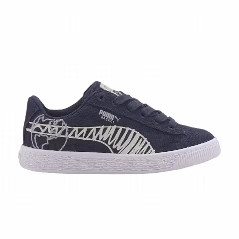 Puma Basket Canvas Winter Little Kid 'Time 4 Change - Peacoat'