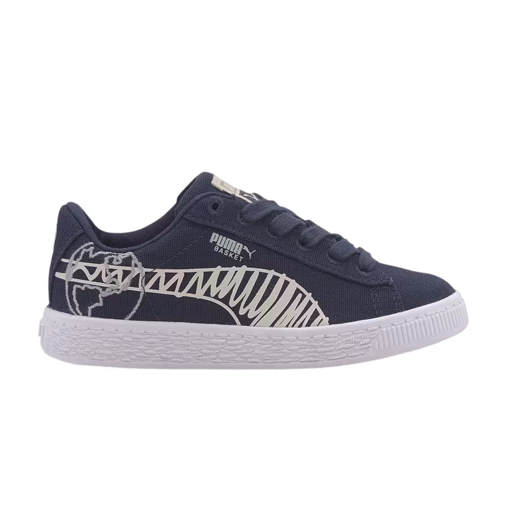 Puma Basket Canvas Winter Little Kid Time 4 Change - Peacoat