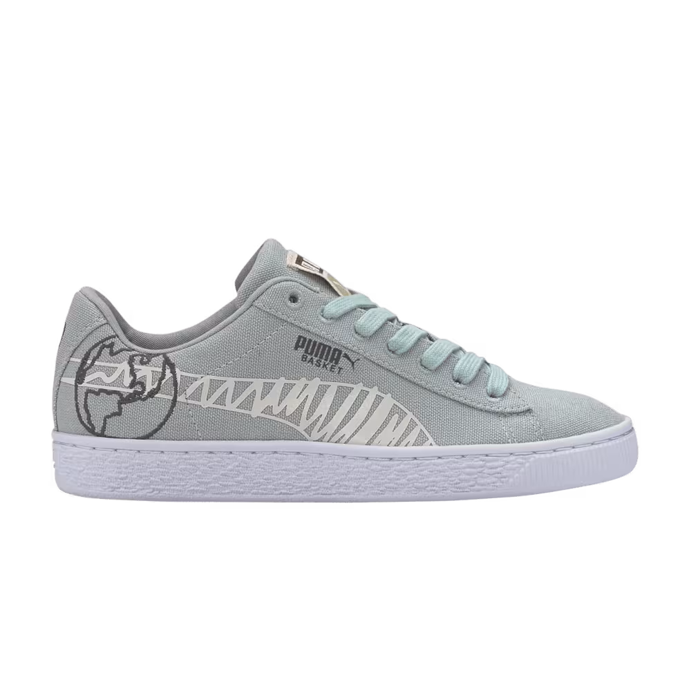 Puma Basket Canvas Winter Jr Time 4 Change - Aqua Grey