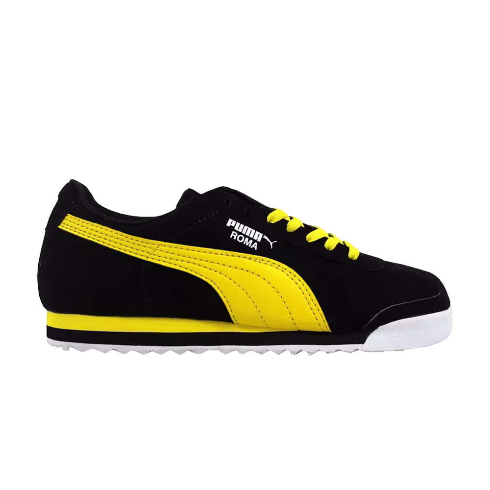 Puma Roma SL NBK Jr Black Vibrant Yellow
