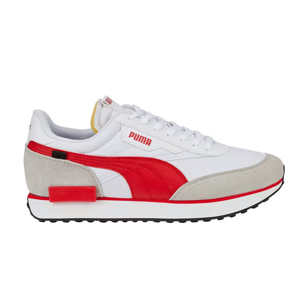 Puma Future Rider Play On White High Risk Red