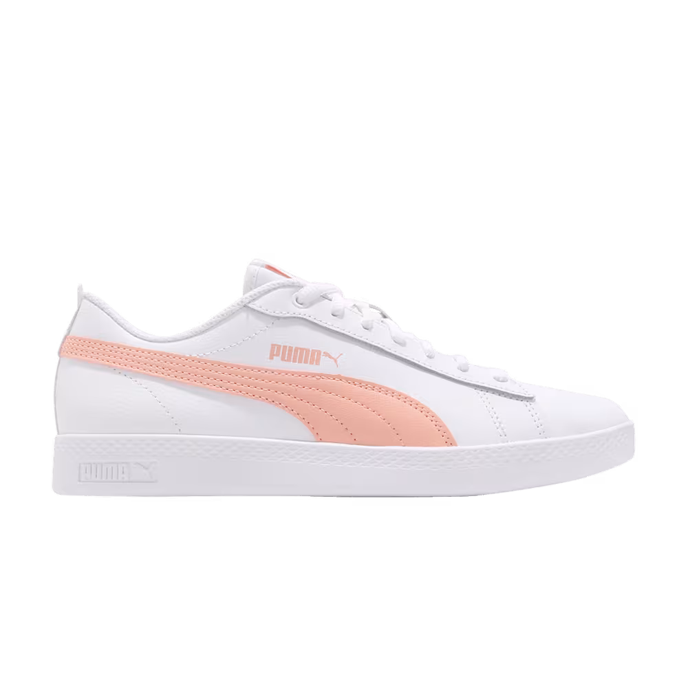 Puma Women's Smash v2 Leather White Apricot Blush