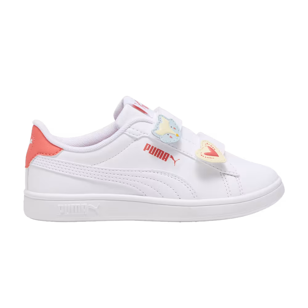 Puma Smash 3.0 Badges V Little Kid White Salmon