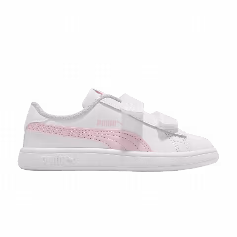Puma Smash v2 Leather Velcro Infant 'White Pink Lady'
