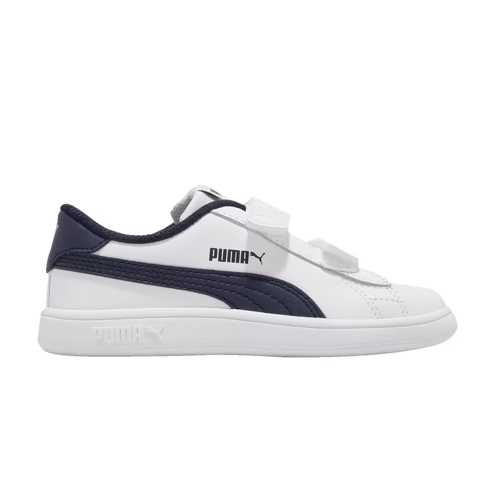 Puma Smash v2 Leather Velcro Infant White Peacoat