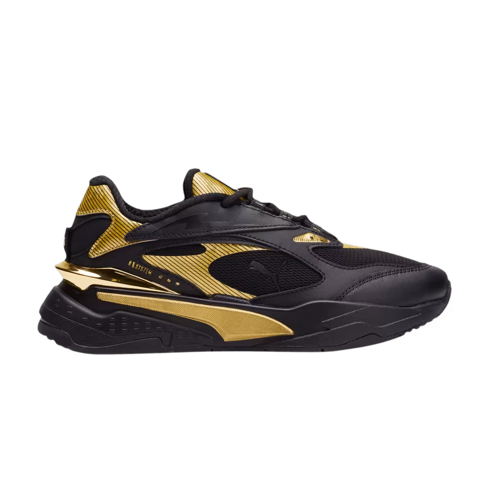 Puma RS-Fast Little Kid Black Gold Metal