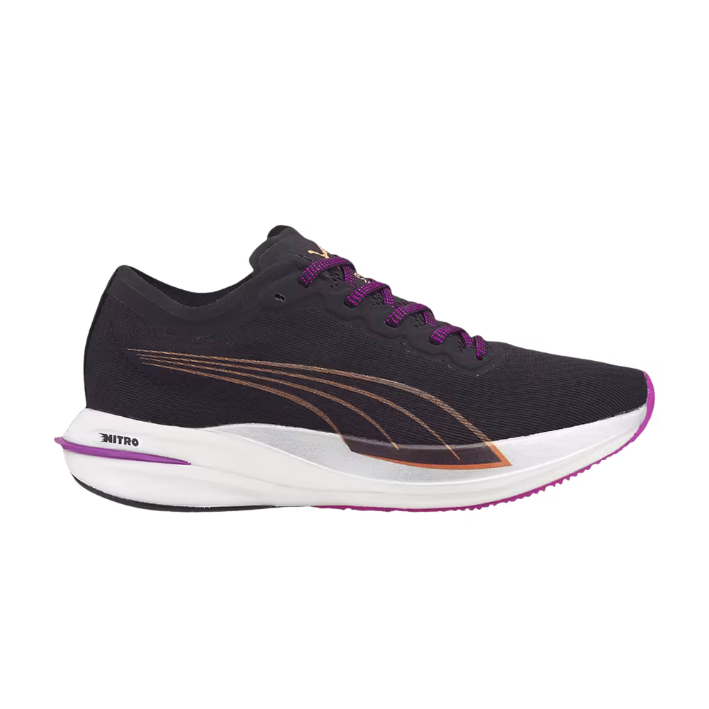 Puma Women's Deviate Nitro Black Neon Citrus