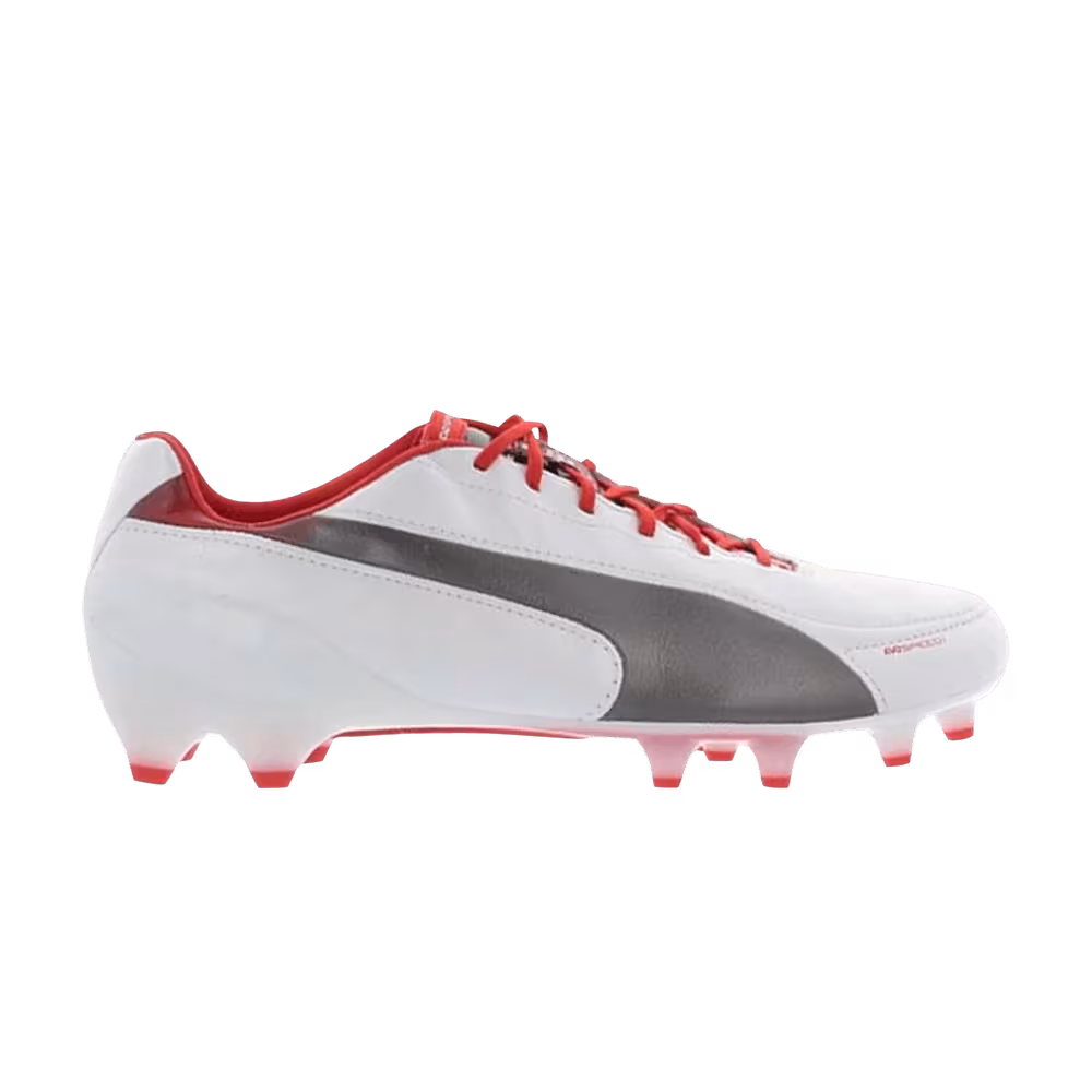 Puma evoSpeed 1.2 Leather FG White High Risk Red