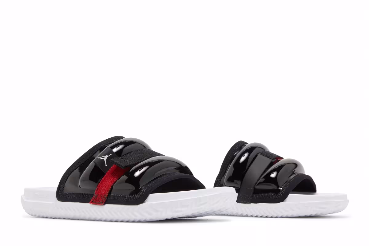 Nike Jordan Super Play Slide Black University Red, view 9
