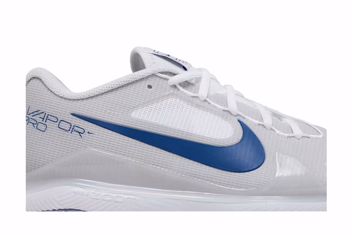 NikeCourt Air Zoom Vapor Pro White Mystic Navy, view 3