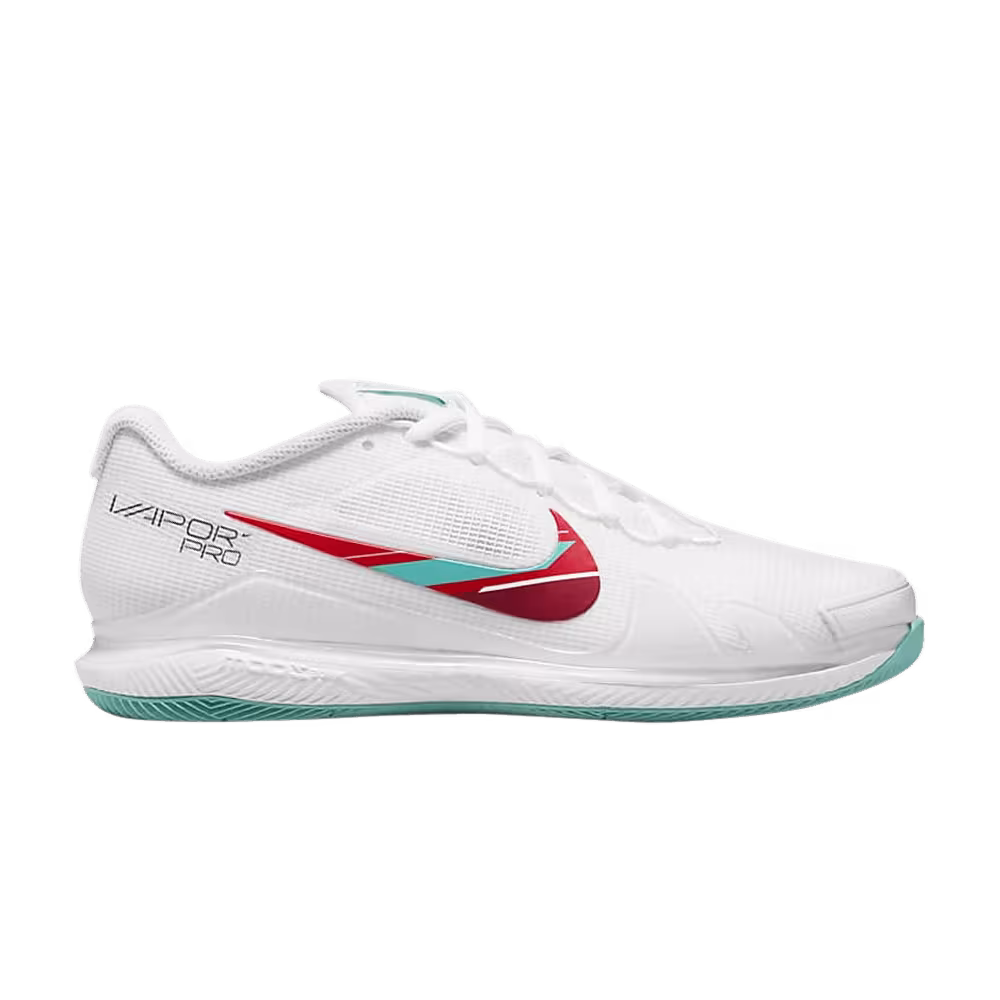 Women's NikeCourt Air Zoom Vapor Pro White Habanero Red Washed Teal
