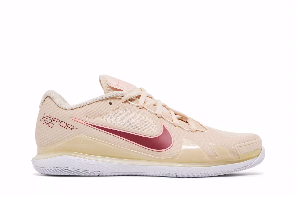 Women's NikeCourt Air Zoom Vapor Pro Pearl White Bleached Coral, view 2
