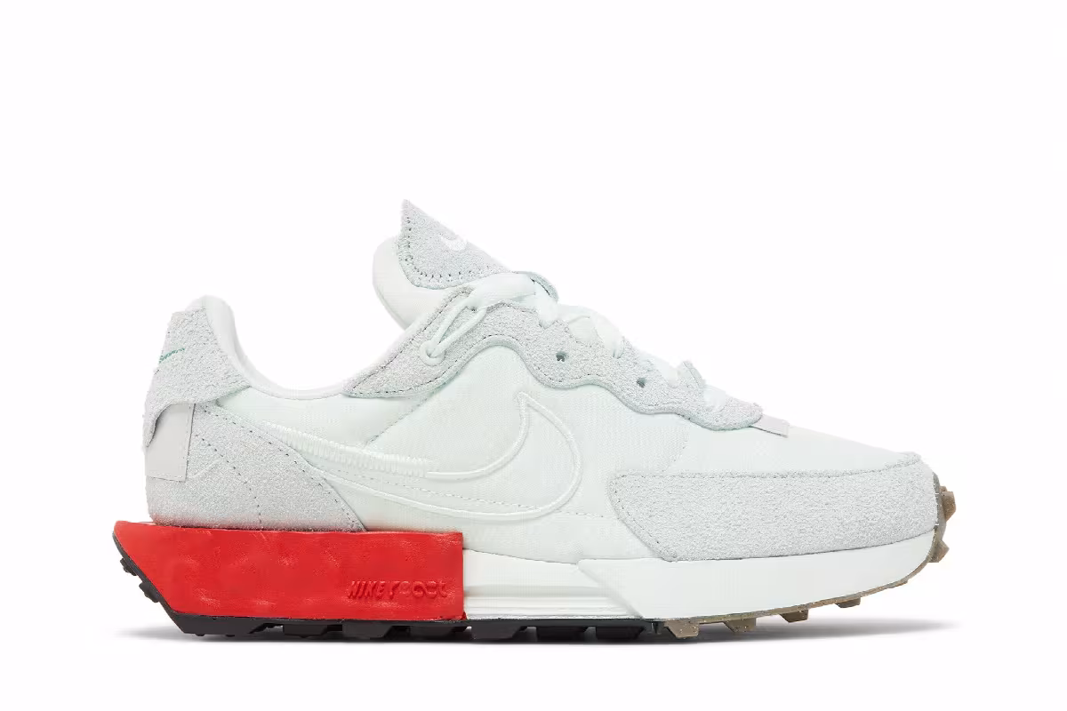 Nike Women's Fontanka Waffle Barely Green University Red, view 2