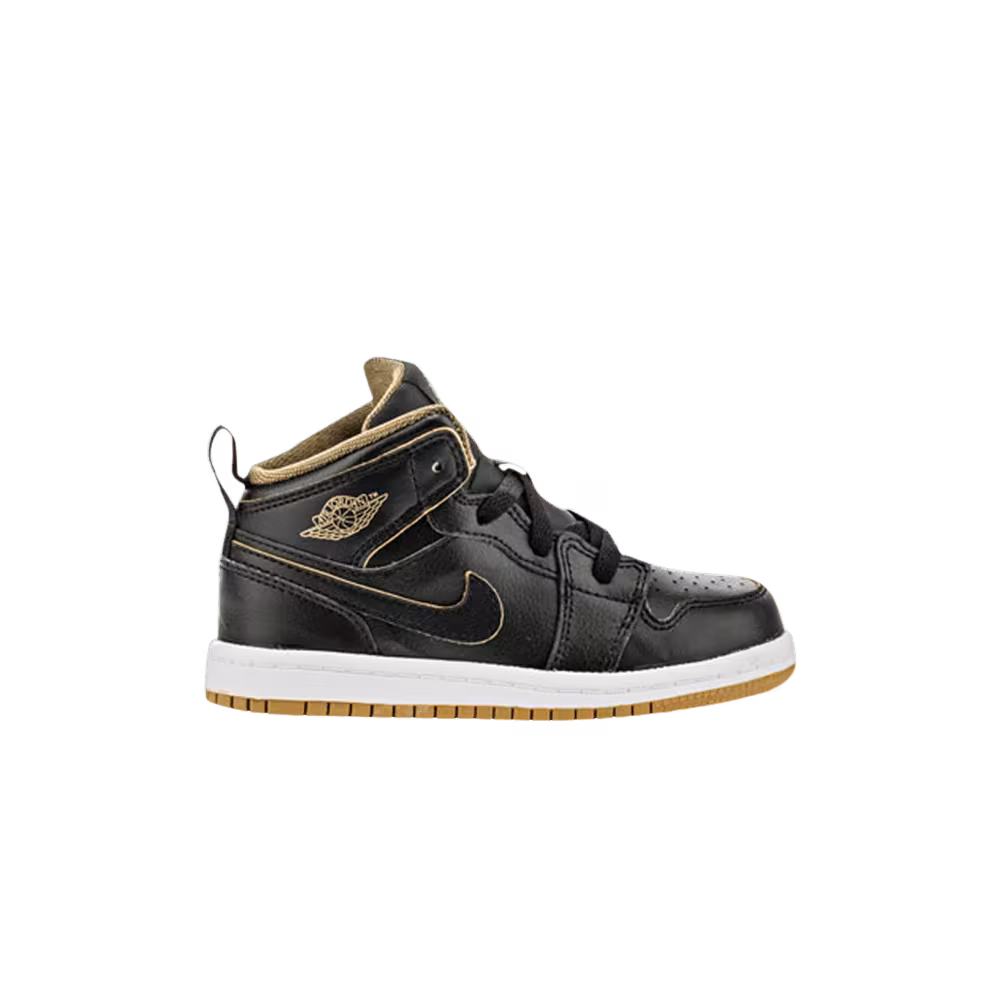 Air Jordan 1 Mid TD Black Metallic Gold
