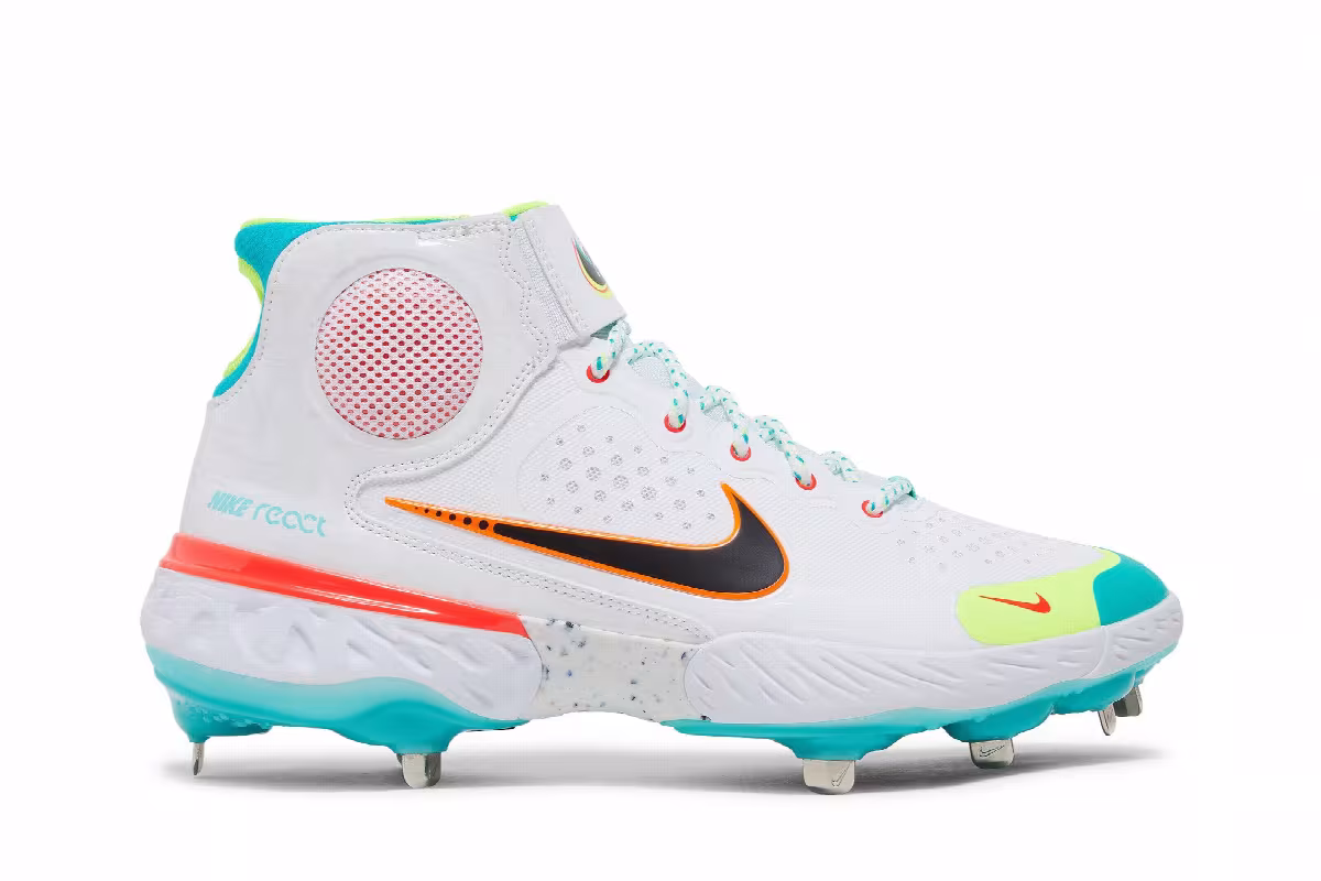 Nike Alpha Huarache Elite 3 Mid White Turbo Green, view 2