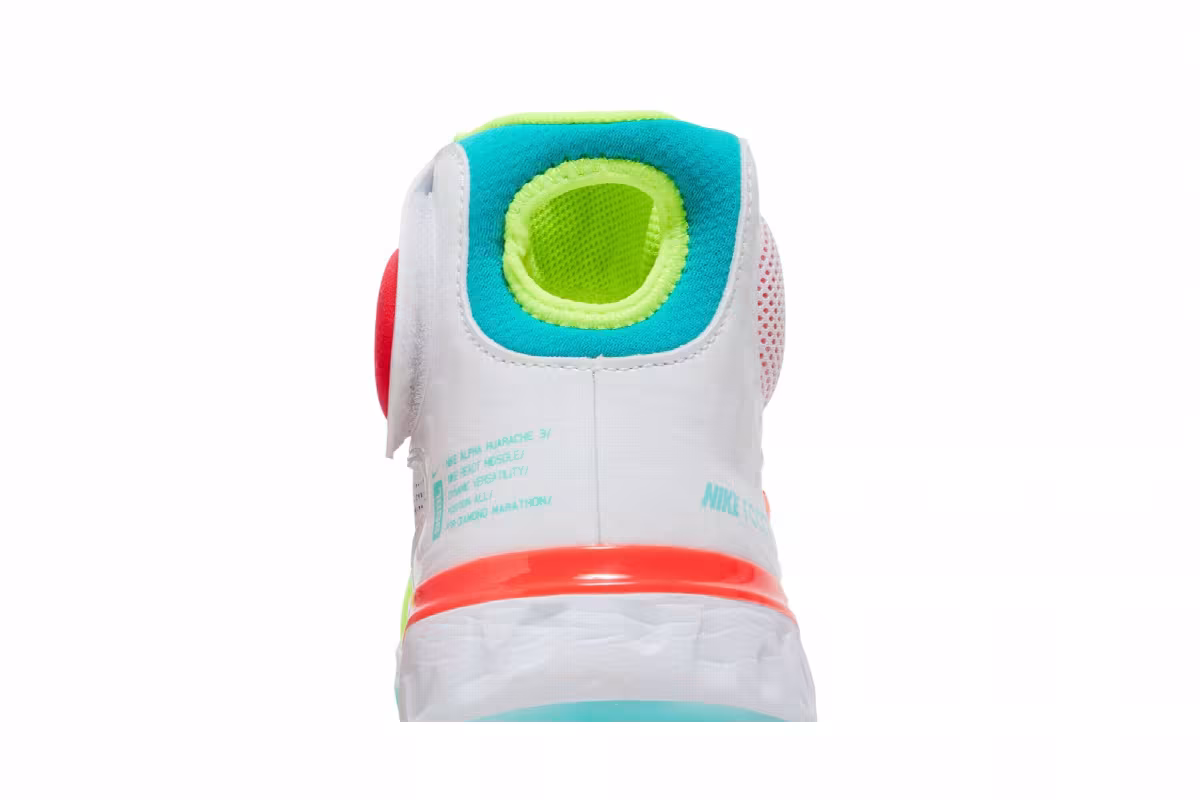 Nike Alpha Huarache Elite 3 Mid White Turbo Green, view 8