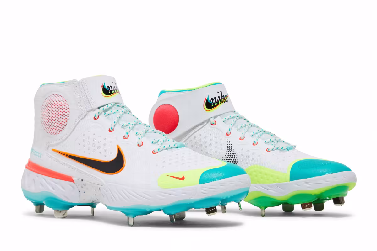 Nike Alpha Huarache Elite 3 Mid White Turbo Green, view 9