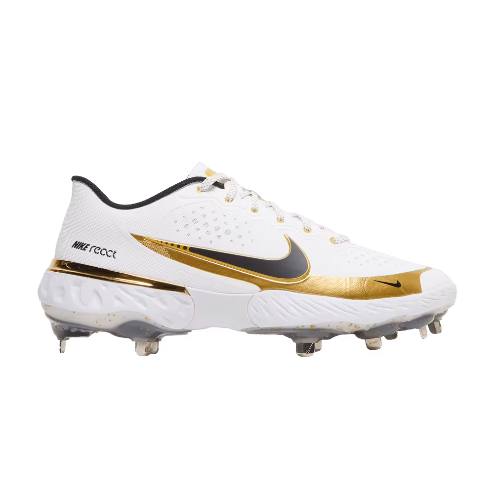 Nike Alpha Huarache Elite 3 Low White Metallic Gold