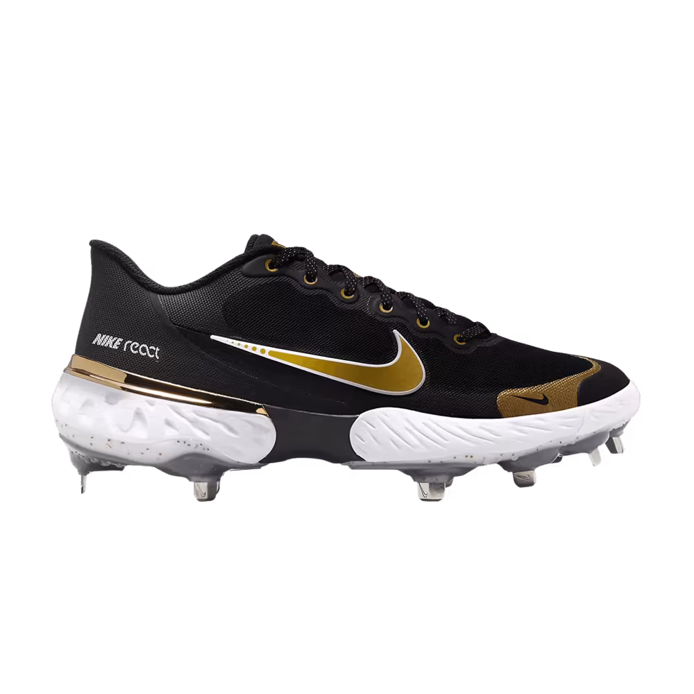 Nike Alpha Huarache Elite 3 Low Black Metallic Gold