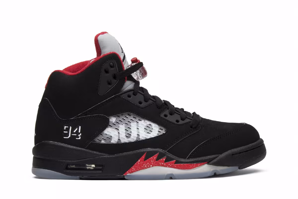 Supreme x Air Jordan 5 Black, view 2