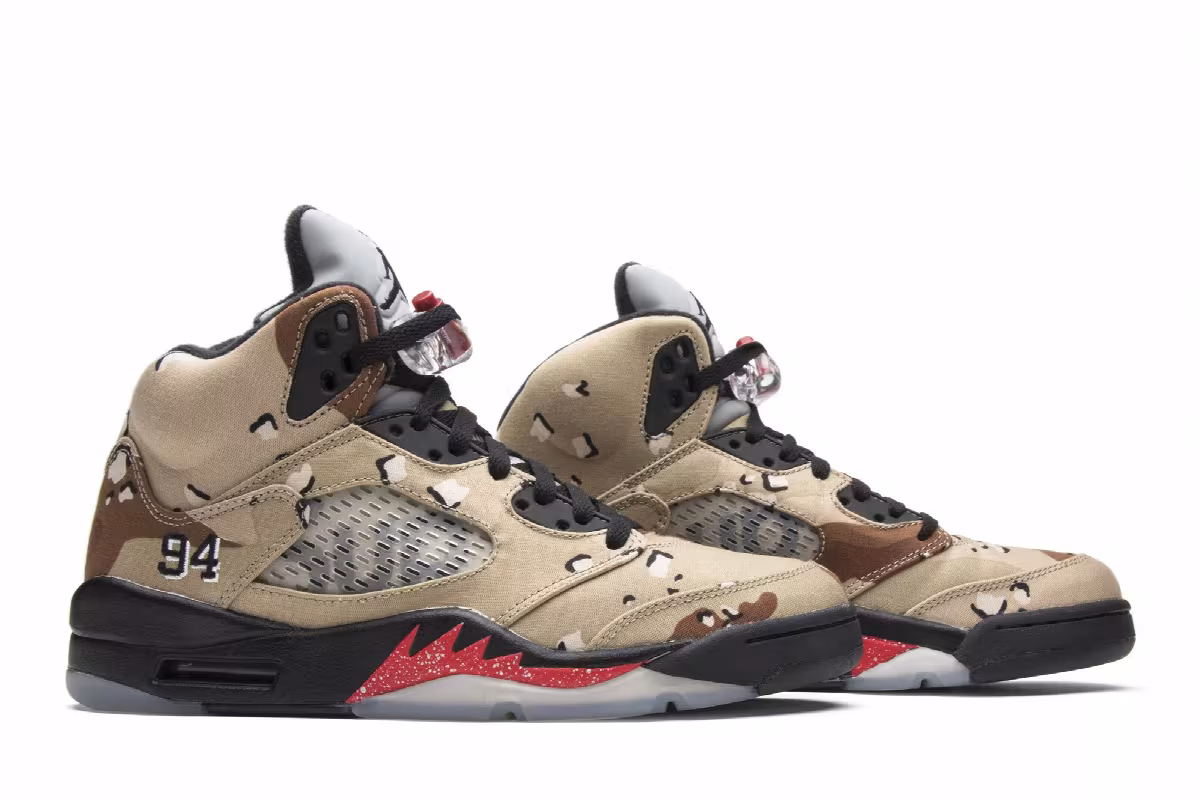 Supreme x Air Jordan 5 Desert Camo, view 9