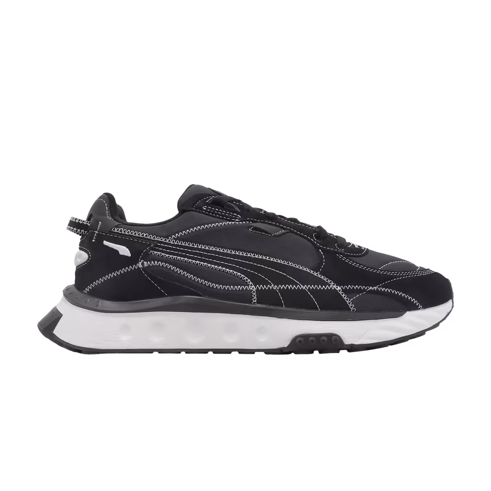Puma Wild Rider Embroidered Black White