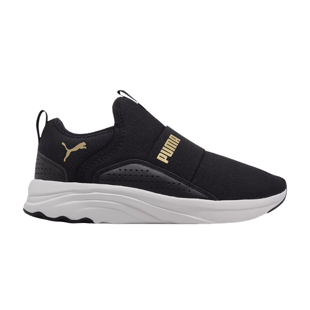 Puma Women's Softride Sophia Slip-On Black Team Gold