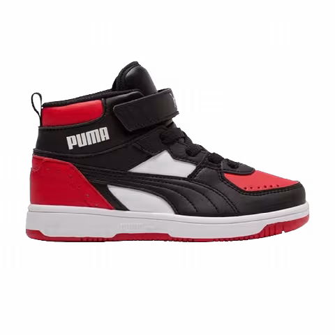 Puma Rebound Joy AC Little Kid 'Black White High Risk Red'