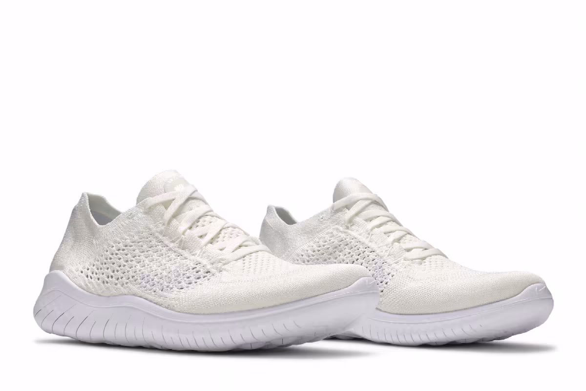 Nike Free RN Flyknit 2018 Triple White, view 9