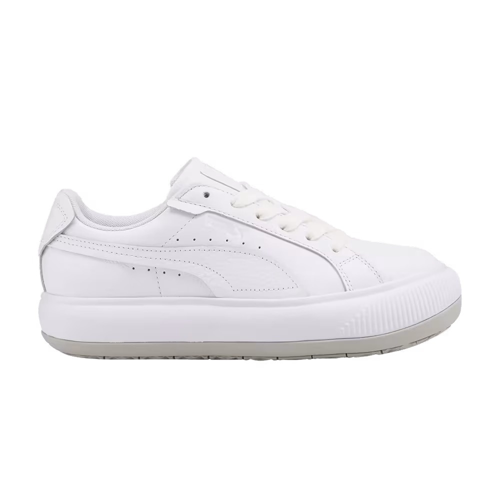 Puma Women's Suede Mayu Raw Leather White Grey Violet