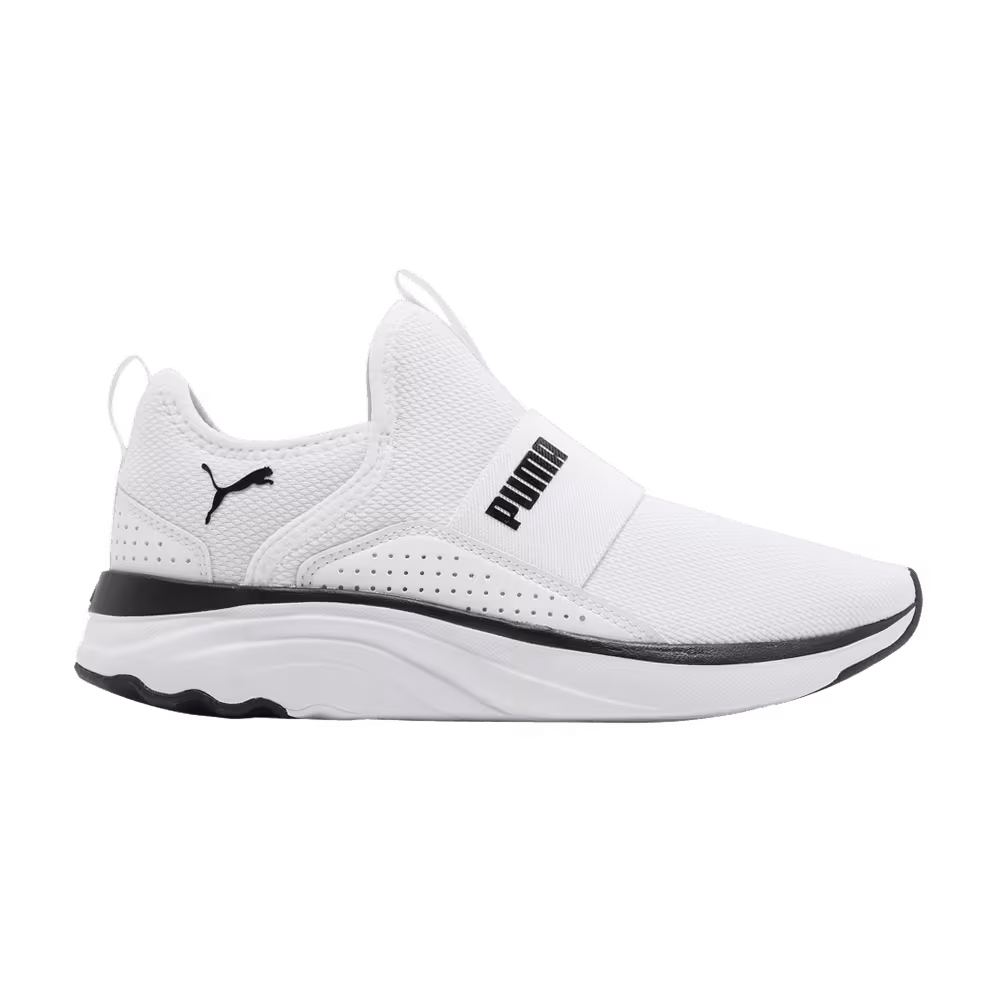 Puma Women's Softride Sophia Slip-On White Black
