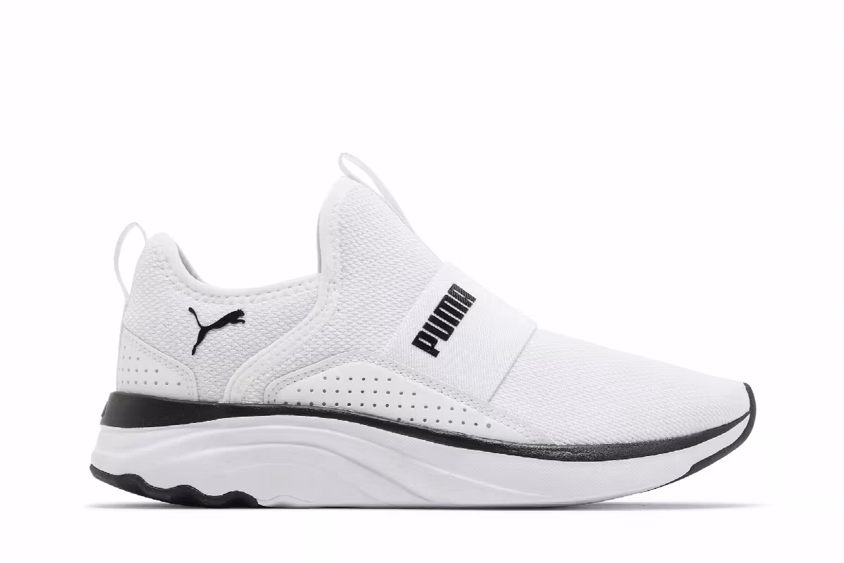 Puma Women's Softride Sophia Slip-On White Black, view 2