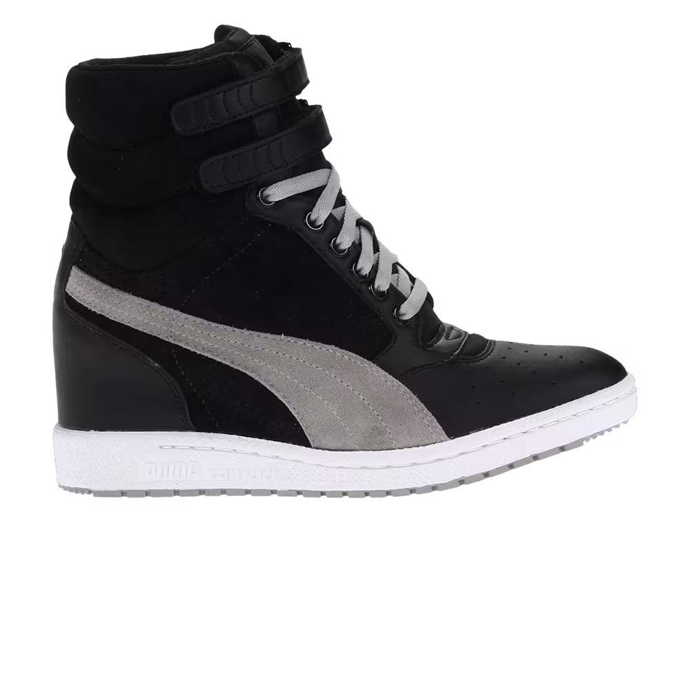 Puma Women's Sky Wedge Luxe Black Limestone Grey