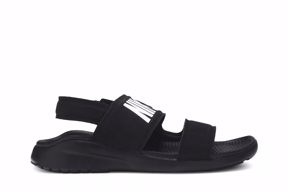 Nike Women's Tanjun Sandal Black White, view 2