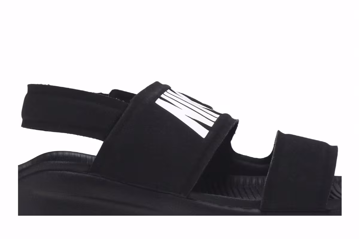 Nike Women's Tanjun Sandal Black White, view 3