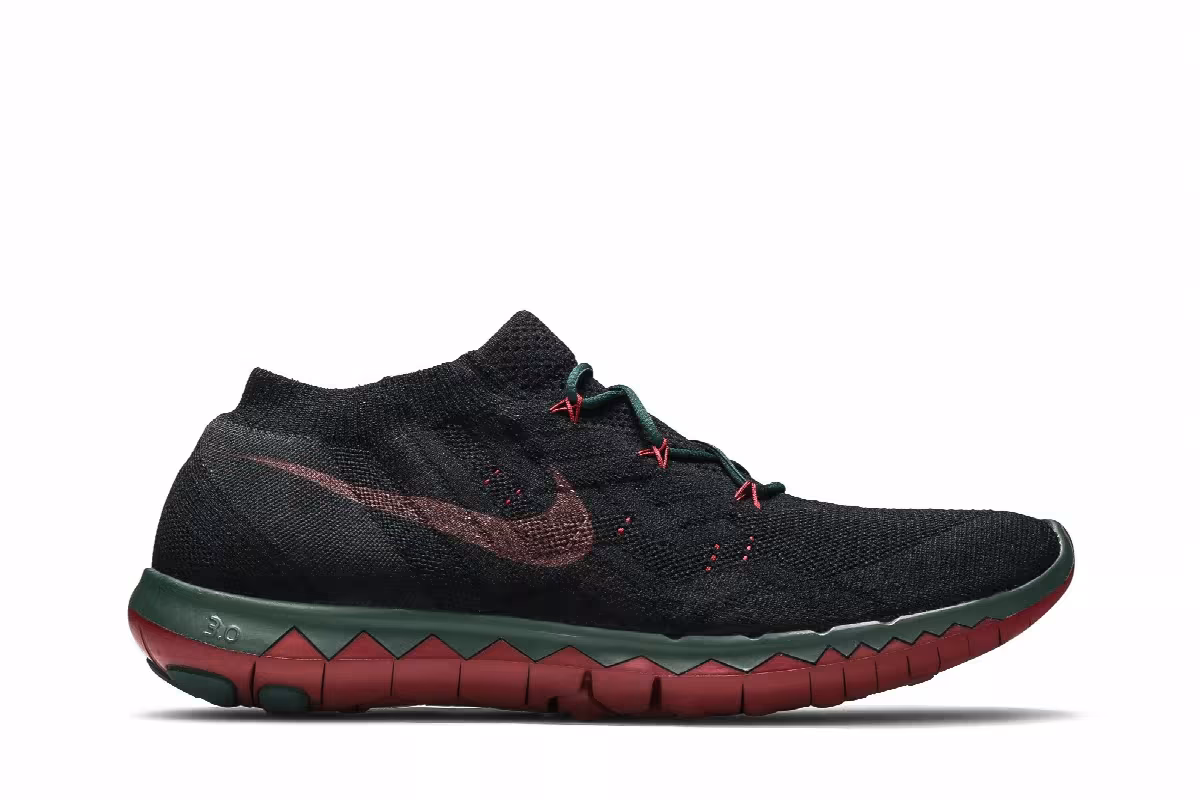 Undercover x Gyakusou x Nike Free 3.0 Flyknit Black Red Green, view 2