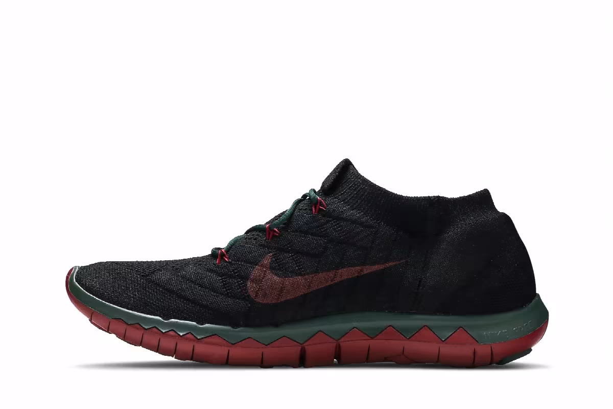 Undercover x Gyakusou x Nike Free 3.0 Flyknit Black Red Green, view 4