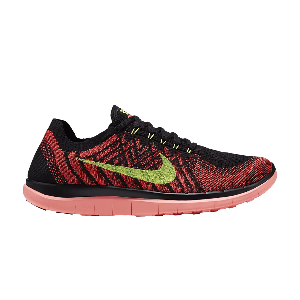 Nike Free 4.0 Flyknit Black Hot Lava Volt