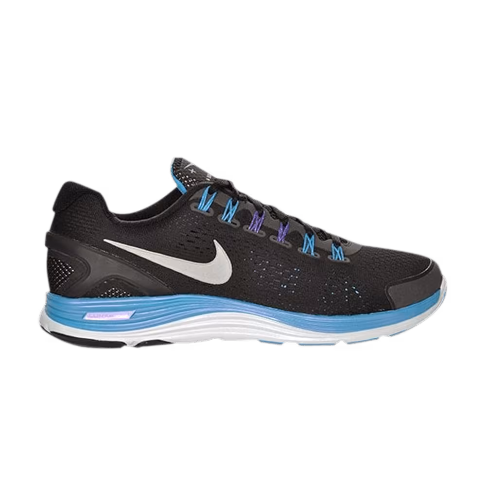 Nike Women's LunarGlide+ 4 Premium Black Blue Glow