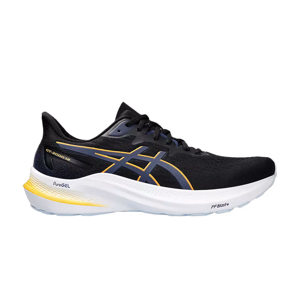 Asics GT 2000 12 2E Wide Black Fellow Yellow