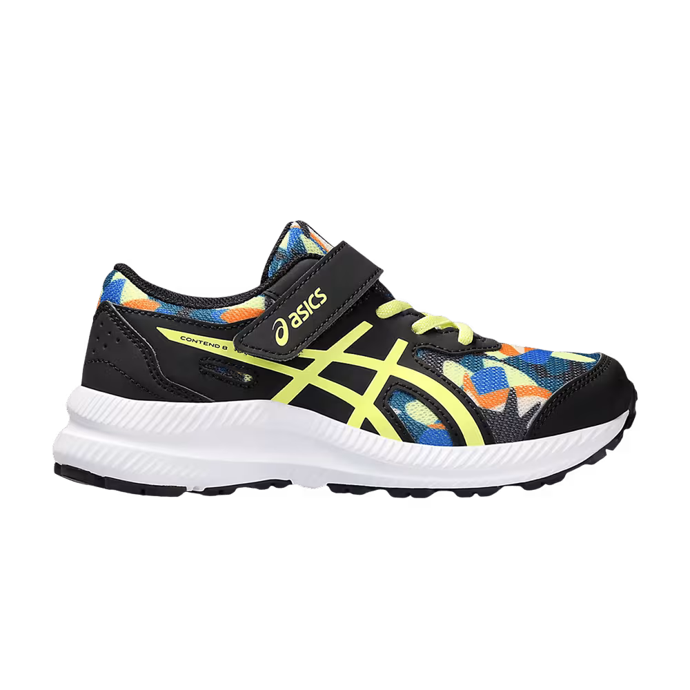 Asics Contend 8 PS Black Glow Yellow Camo