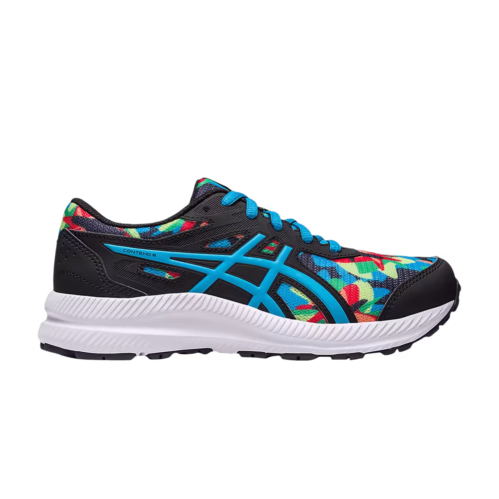 Asics Contend 8 GS Black Island Blue Camo
