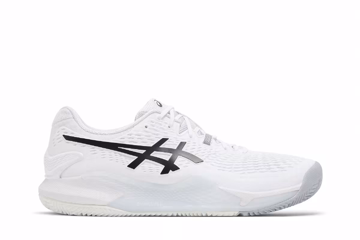 ASICS Gel Resolution 9 Clay White Black, view 2