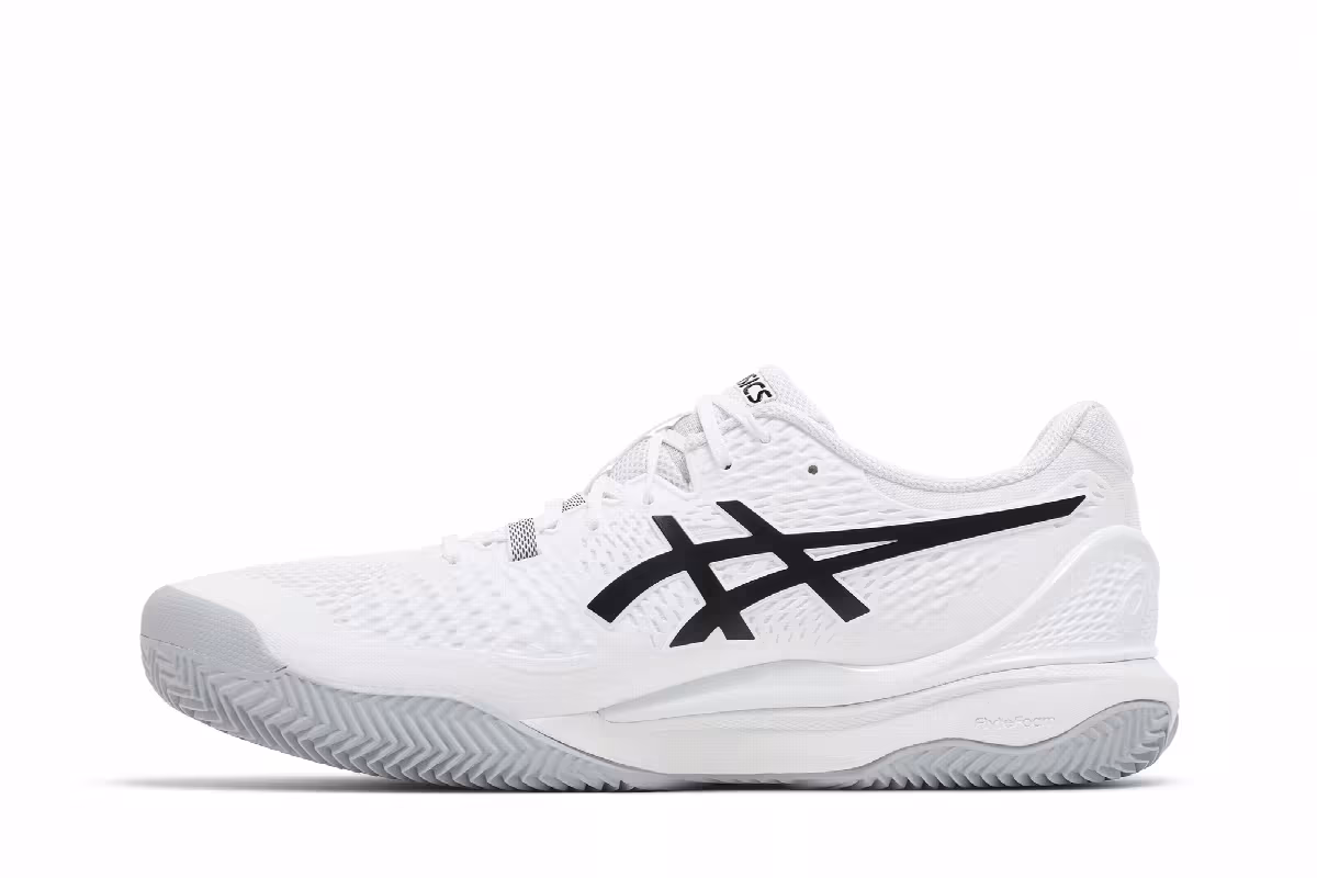 ASICS Gel Resolution 9 Clay White Black, view 4