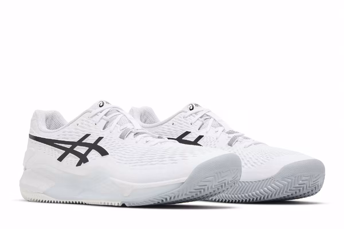 ASICS Gel Resolution 9 Clay White Black, view 9