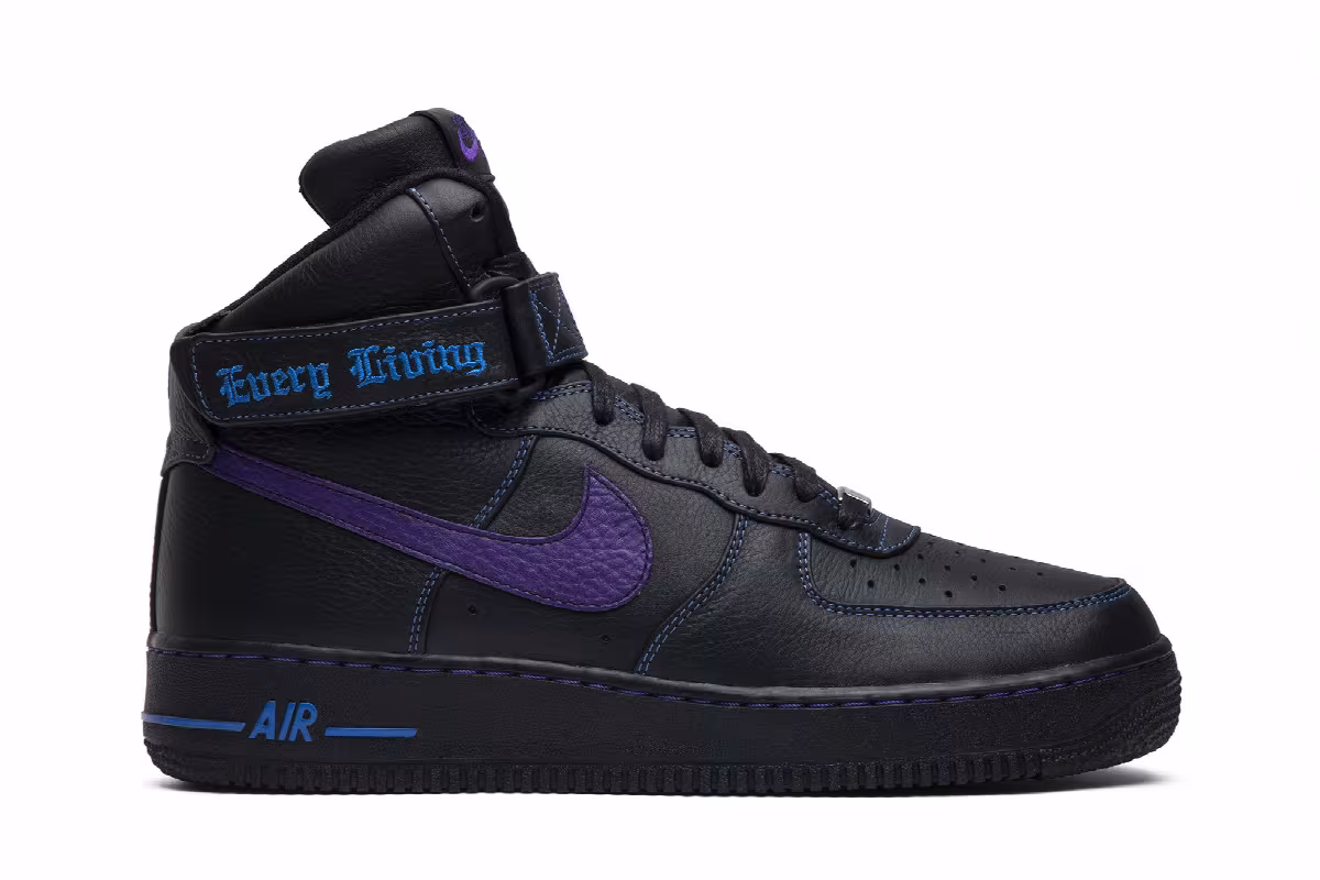 Vlone x Nike Air Force 1 High Purple Swoosh, view 2